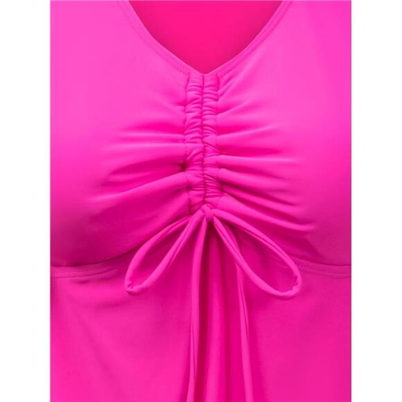 Ruffled Flowy Tankini with Boy Shorts – Tummy Control Two-Piece Swimsuit - Picture 6 of 7